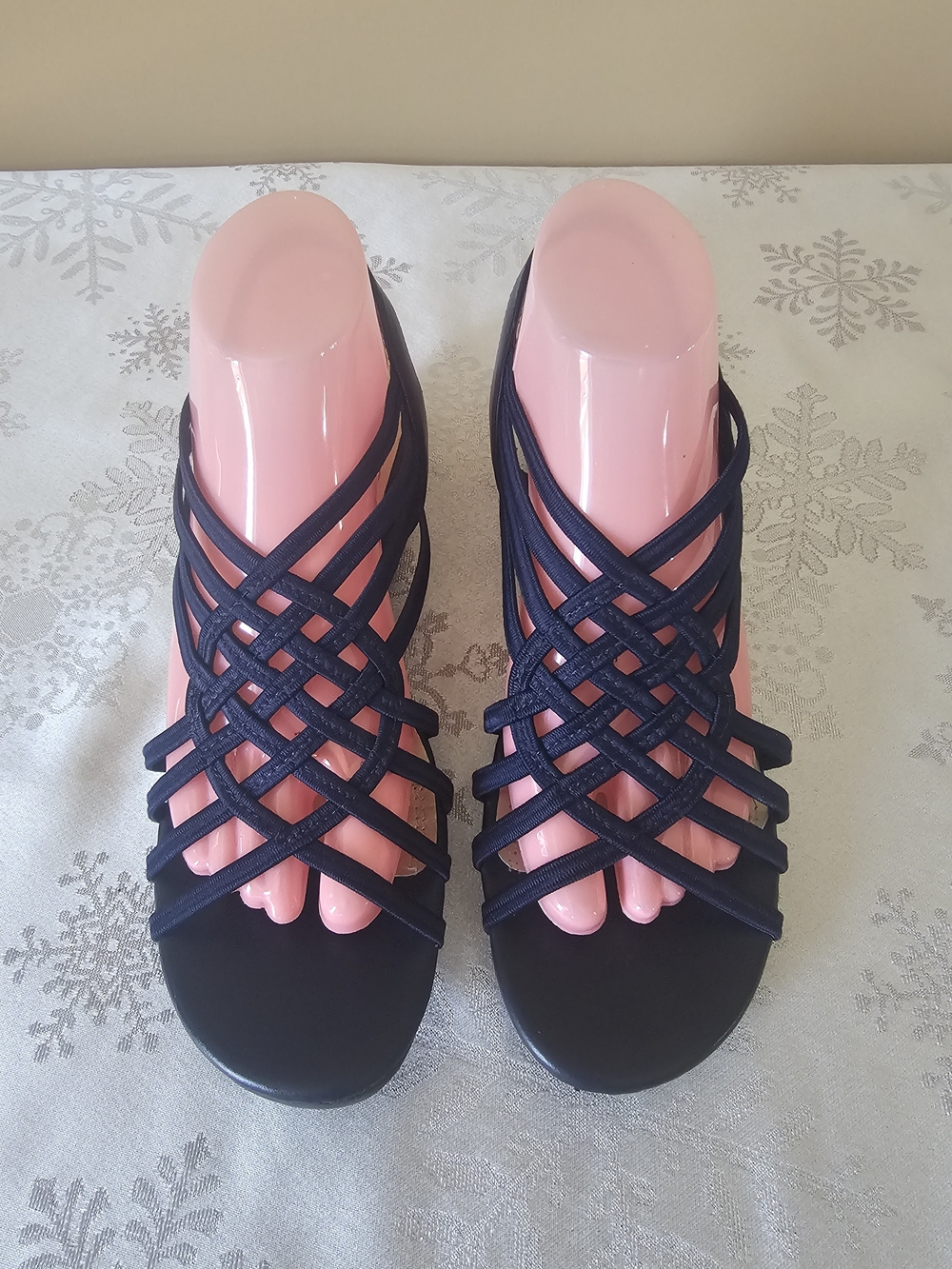 Naturalizer Navy Strappy Women’s Slide Remix Sandals Wedding Travel Sz 9M